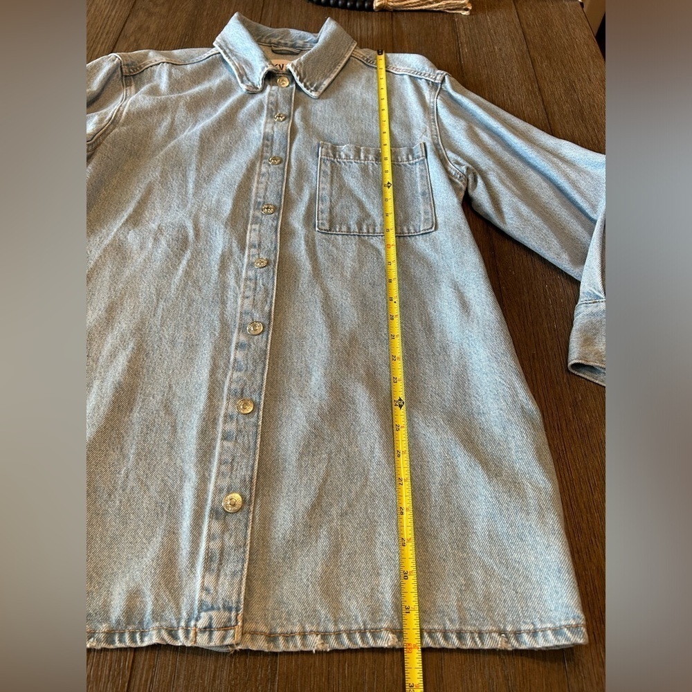 Zara Women’s Oversized Denim Shirt Dress. Size M-L Front Pocket. - Picture 8 of 9